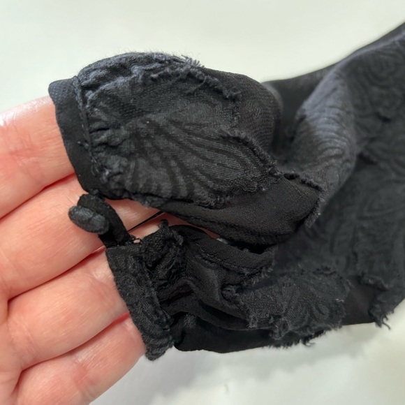 Aritzia Wilfred Peplum Sheer Jacquard Crossover Front Blouse - Picture 4 of 9